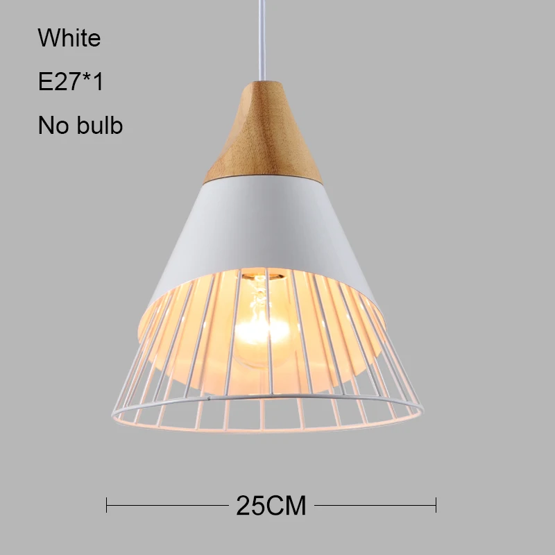 White no bulb Деревянные подвесные светильники современный промышленный светильник Лофт скандинавский подвесной светильник для кухни подвесной светильник дизайн спальни столовой лампы E27 - Цвет корпуса: White no bulb
