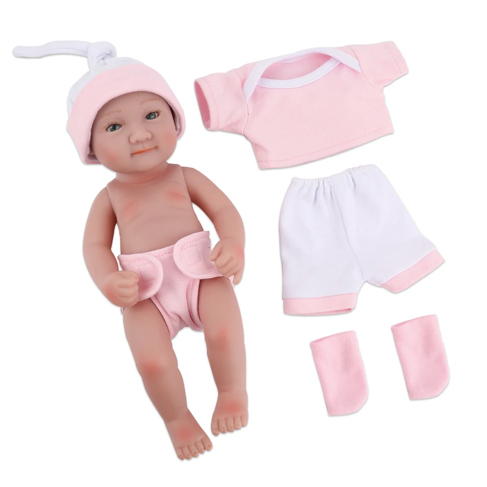 NPKDOLL Reborn Baby Doll 10 дюймов мини Реалистичная кукла для тела полностью мягкая