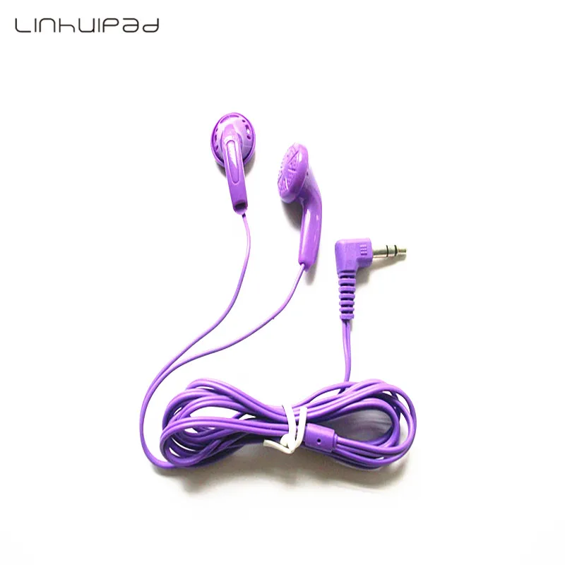 

Linhuipad Factory wholesale economy 3.5mm purple Disposable Stereo Earbuds Earphone For School ,Gyms ,Hospital,5000pcs/lot