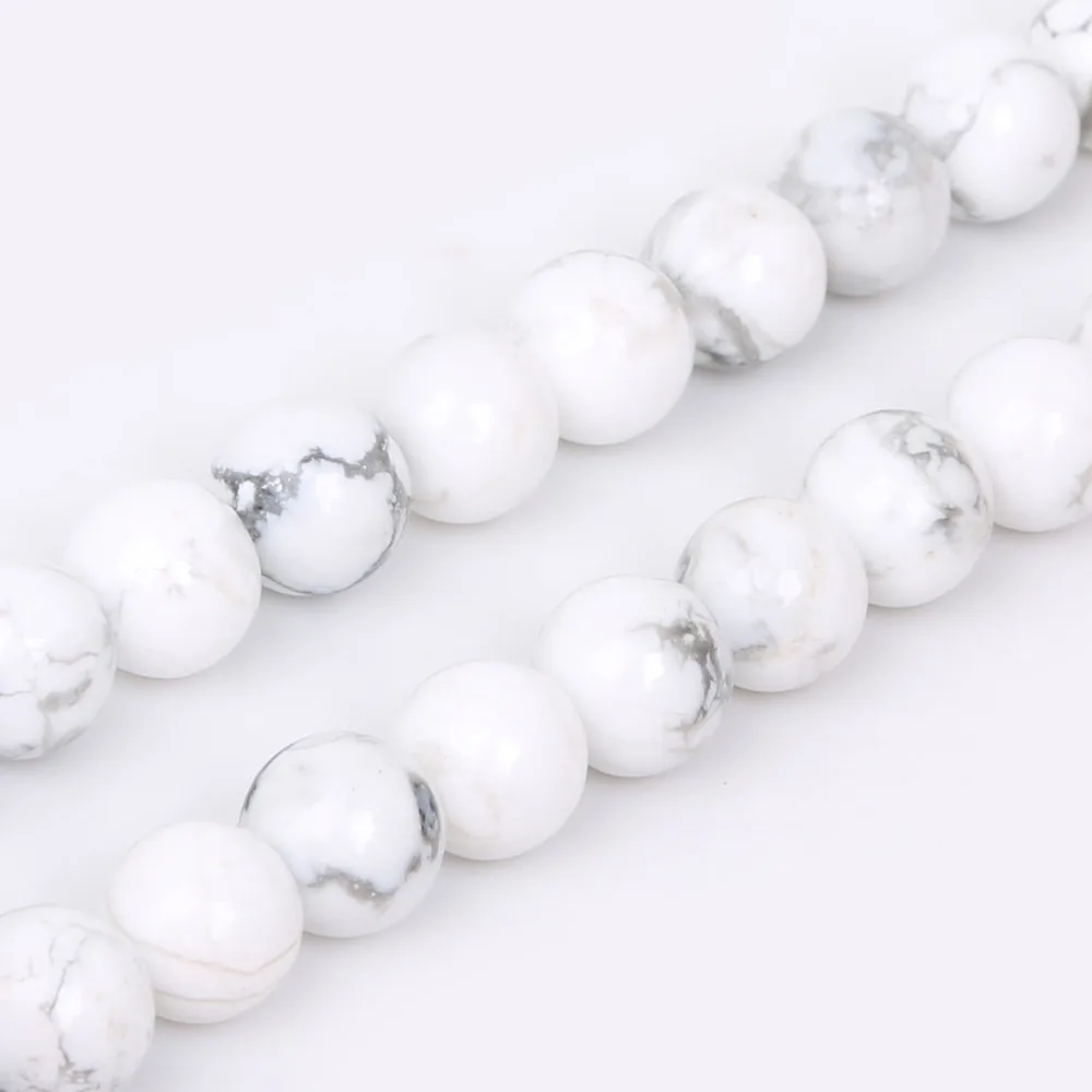 Круглые бусины белого цвета Howlite 4/6/8/10 мм незакрепленные промежуточные для