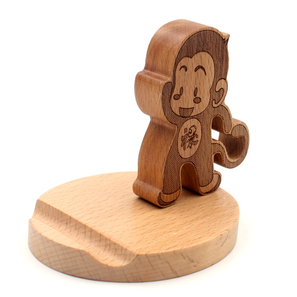 Techase деревянные аксессуары для телефона дизайн обезьяны держатель твердый