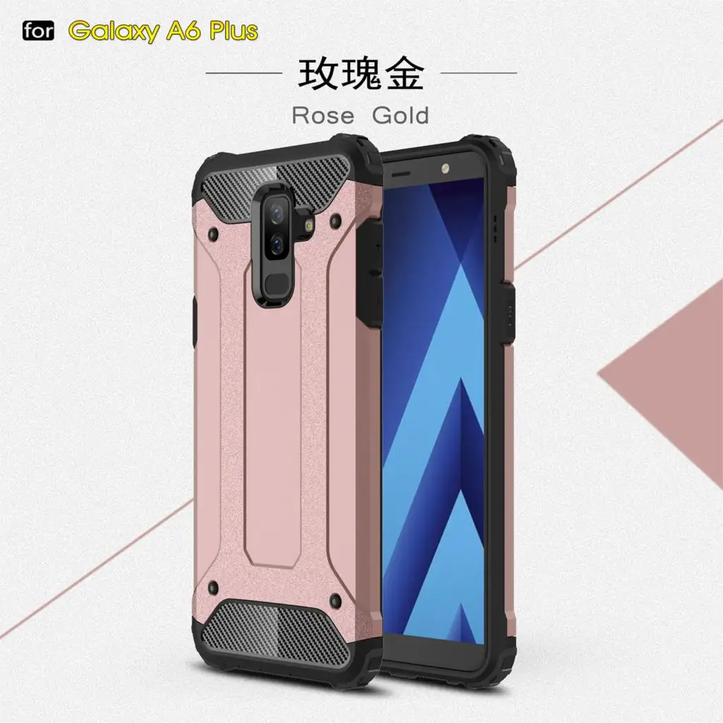 Чехол HATOLY для Samsung Galaxy A6 Plus 2018 силиконовый резиновый армированный жесткий чехол