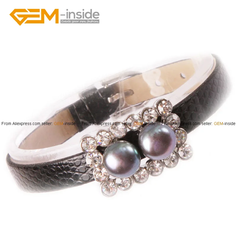 Жемчужный браслет с жемчугом 8-9 мм Прямоугольный из нержавеющей стали