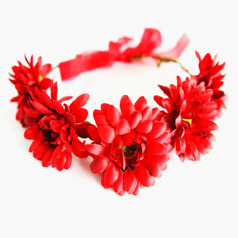 1 шт. Boho пион гирлянда из цветов Женская Корона регулируемые аксессуары для волос фестиваль свадебное платье Танцы реквизит для фото вечеринок