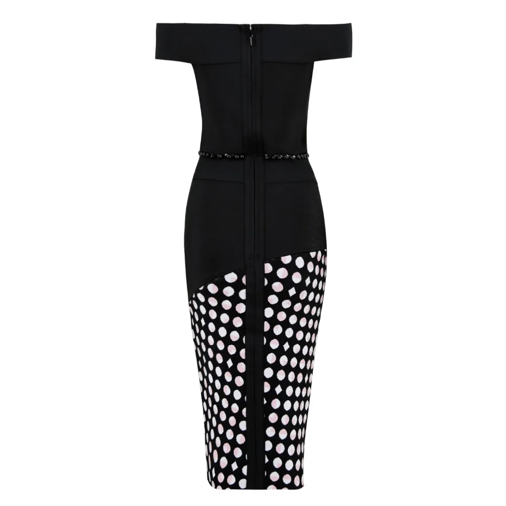 Herve Leger Babe сексуальная Slash шеи Разделение Бандажное платье укороченный топ с