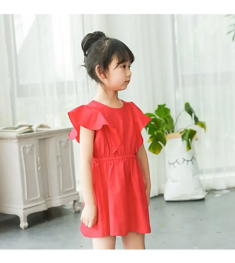 2017 летнее платье Новинка Повседневная хлопковая детская одежда для девочек