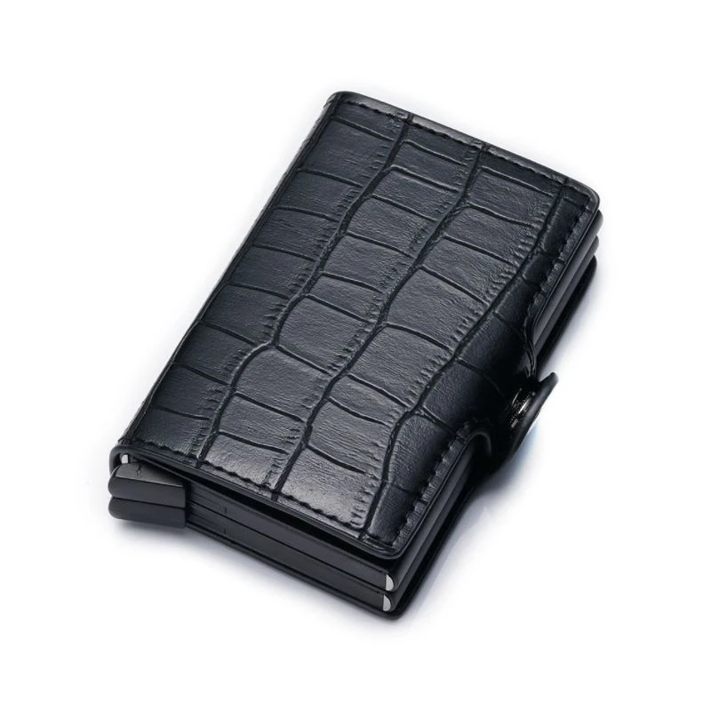 2020 новый унисекс крокодил искусственная кожа RFID двойной ящик мини кошелек
