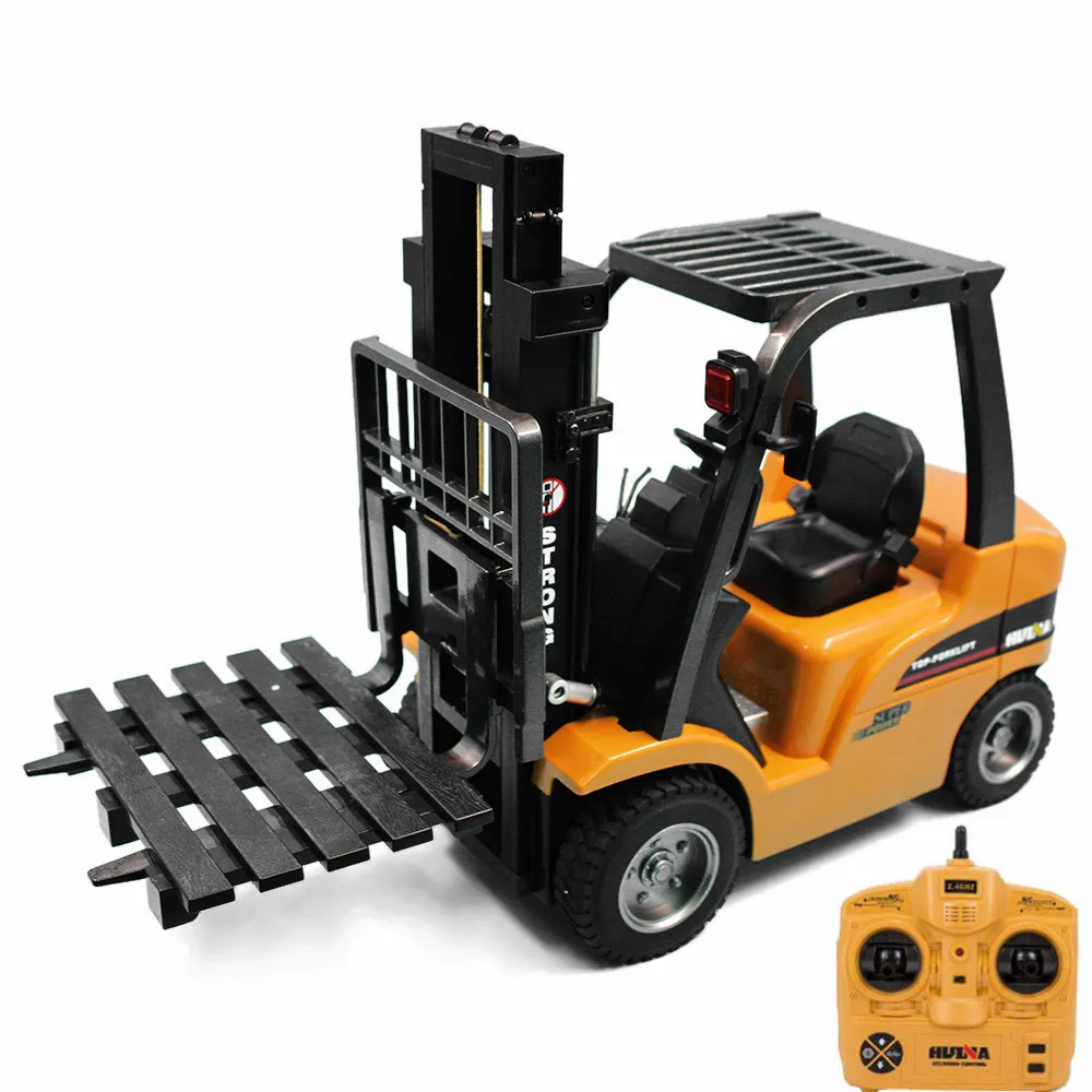 HUINA 1577 2 в 1 1:10 RC Автопогрузчик кран RTR 4 ГГц 8CH/360 градусов вращения/Авто
