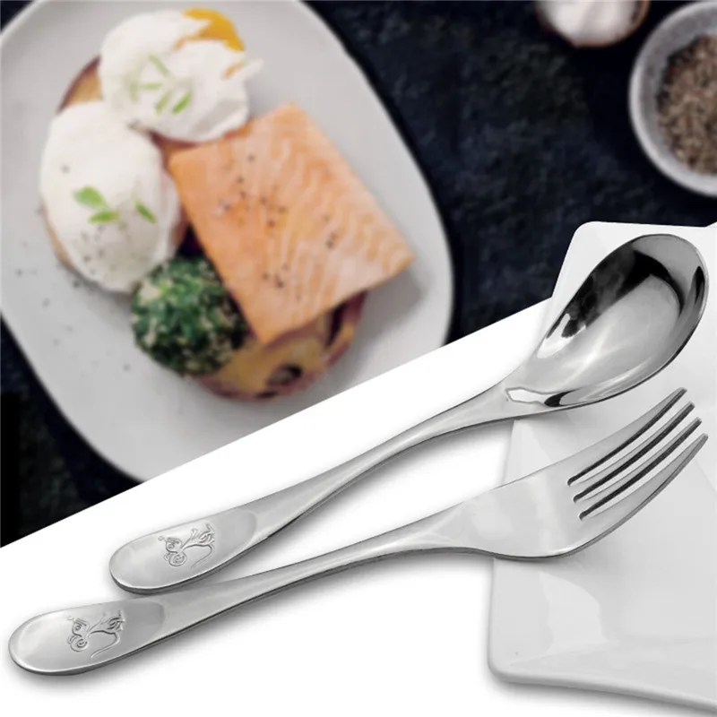 Новинка 12 шт. посуда из нержавеющей стали в китайском стиле с животным дизайном