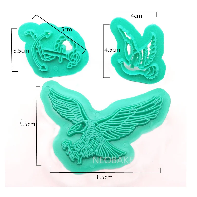 3 шт. формочки для печенья Eagle Peace Dove Sea Fondant тиснение инструменты резки торта|cake