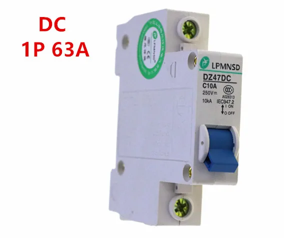 DZ47 DC 1P 63A 250V фотоэлектрический солнечный Автоматический воздушный