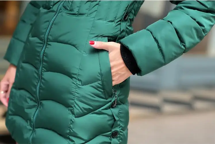 Новинка 2019 куртка Женское зимнее пальто утепленное тонкое женское длинное с