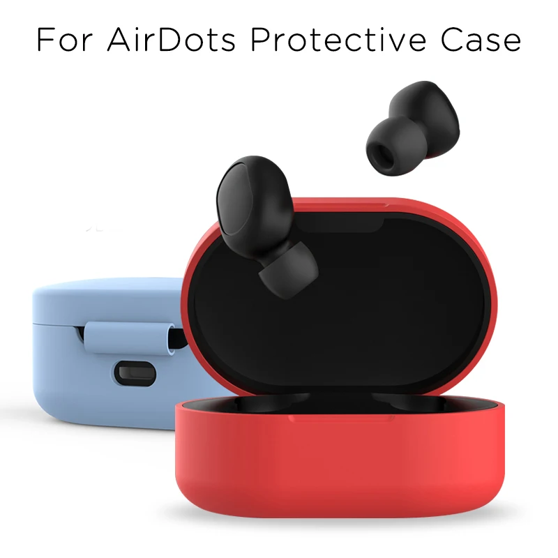 Цветные силиконовые чехлы из ТПУ для Redmi Airdots Bluetooth беспроводная гарнитура