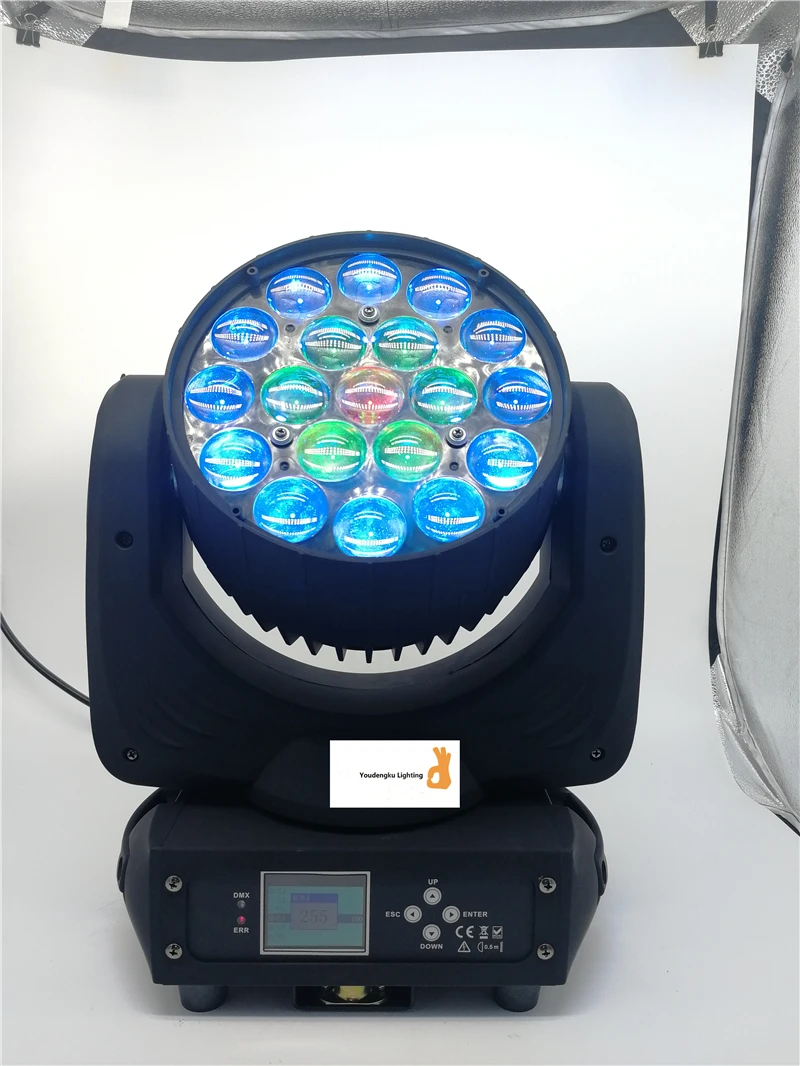 Новейший зум-фокус 19x15 Вт Mac Aura wash led moving head rgbw 4в1 кольцевой круг Zoom light | Лампы и