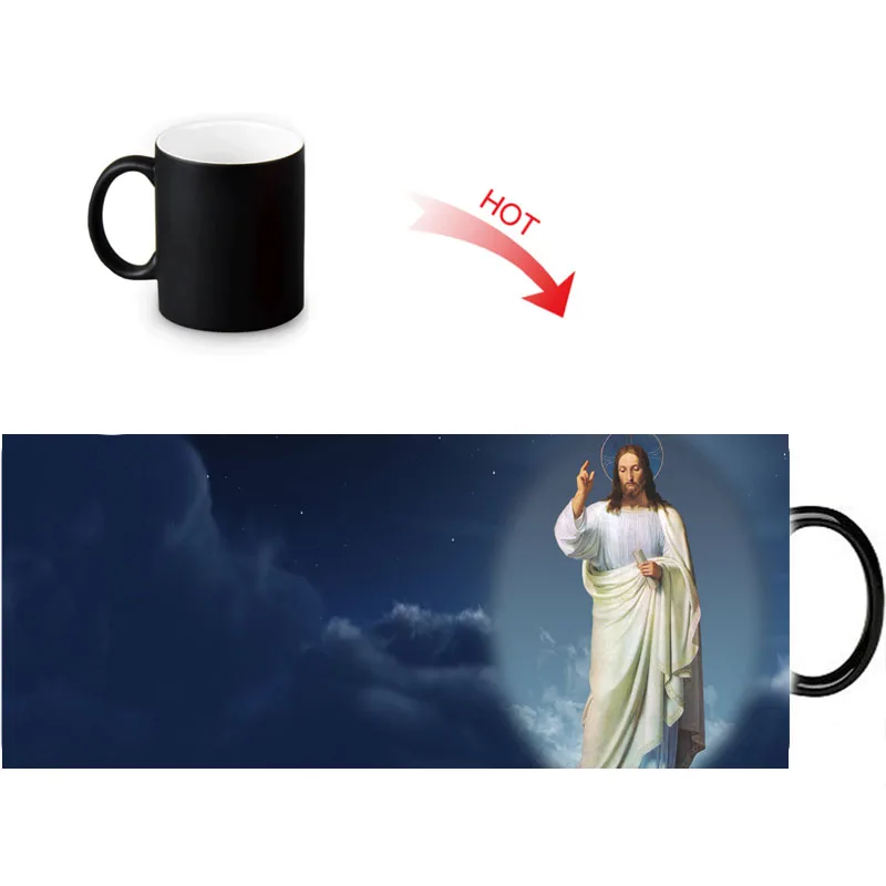 Термочувствительная кружка Jesus cold hot changing Цветная Керамическая чайная чашка