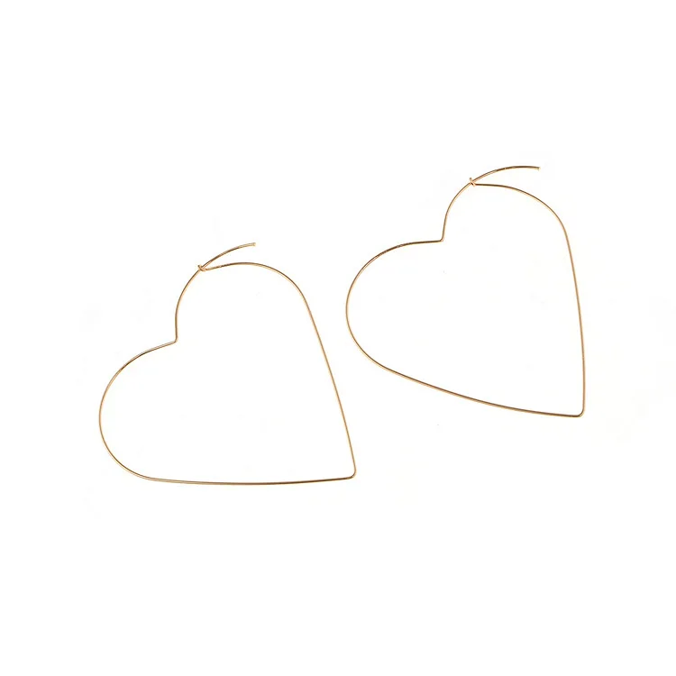 Женские серьги с большими сердечками подвески в виде пустых сердечек Ювелирное