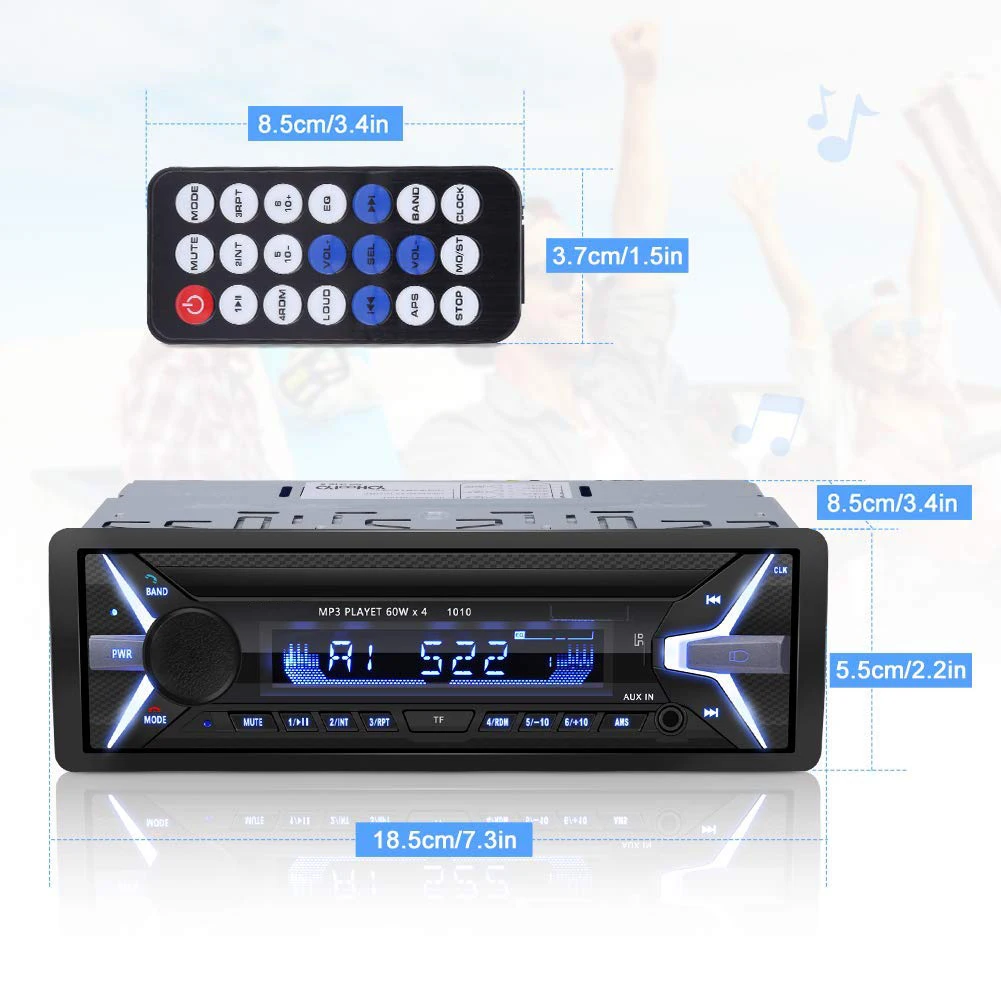 12 V ЖК дисплей Дисплей авто FM Hi Fi плеер автомобиля USB AUX стерео автомобиль Bluetooth