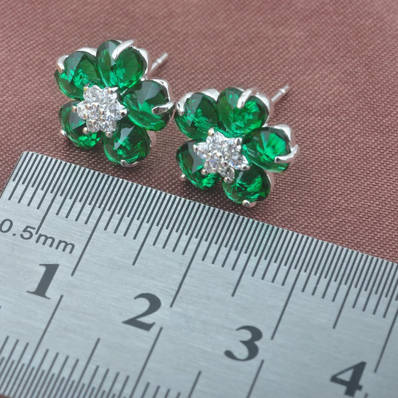 New Flower Green Zirconia Women's Silver PlatedJewelry Sets Necklace Pendant Earrings Ring TZ0541 | Украшения и аксессуары