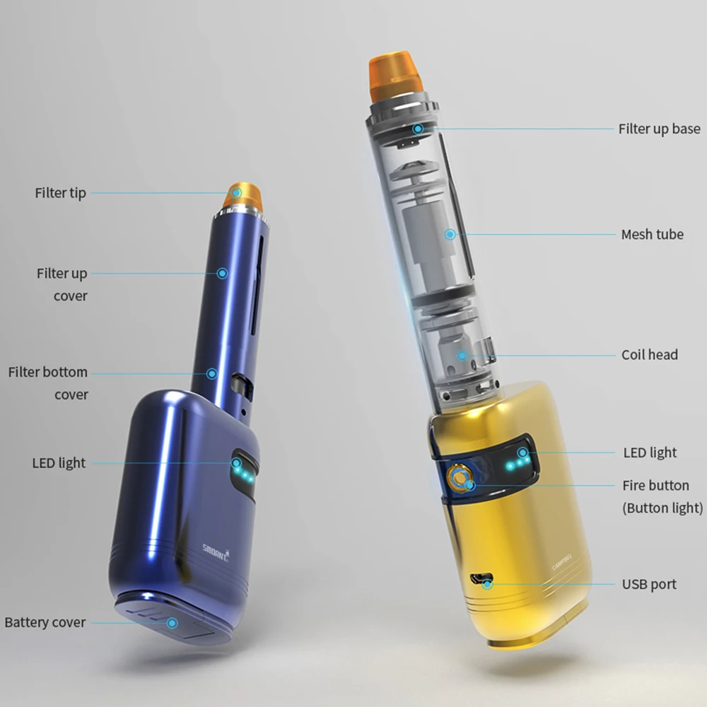 Оригинальный комплект Smoant Campbel VW 80 Вт с длинным фильтром 3 мл баком 2 катушкой Ni80 0