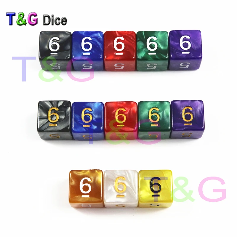 T & G D6 игральные кости для DnD Rpg 6 сторонних игр кубики многоцветные настольные