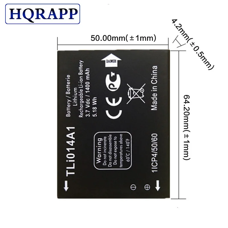 Аккумулятор телефона Tli014A1 для Alcatel One Touch Glory 2, 4010 TPOP, 4010D TPOP, 4030D s'POP, 5020D M'POP, MTC 970, 972