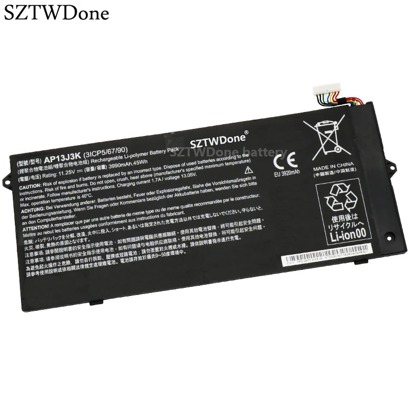 SZTWDone AP13J3K ноутбук Батарея для ACER Chromebook C720 C720P C740 AP13J4K 2420 2802 2844 3404 2848|battery for acer|laptop