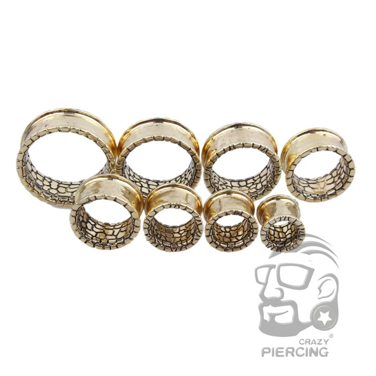 Латунные растяжки для ушей туннели тела затычки расширитель серьги измерители