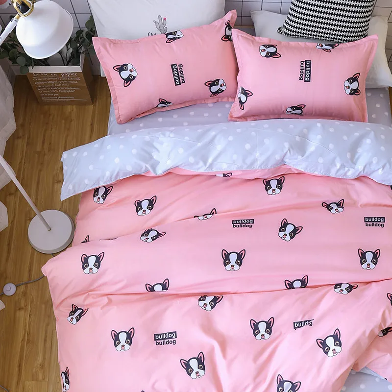 Adorable Dog Four-Piece Bedding Set Included 1 Duvet Cover Bed Sheets 2 Pillowcases Have A Good Dream Blessing Full Size | Дом и сад