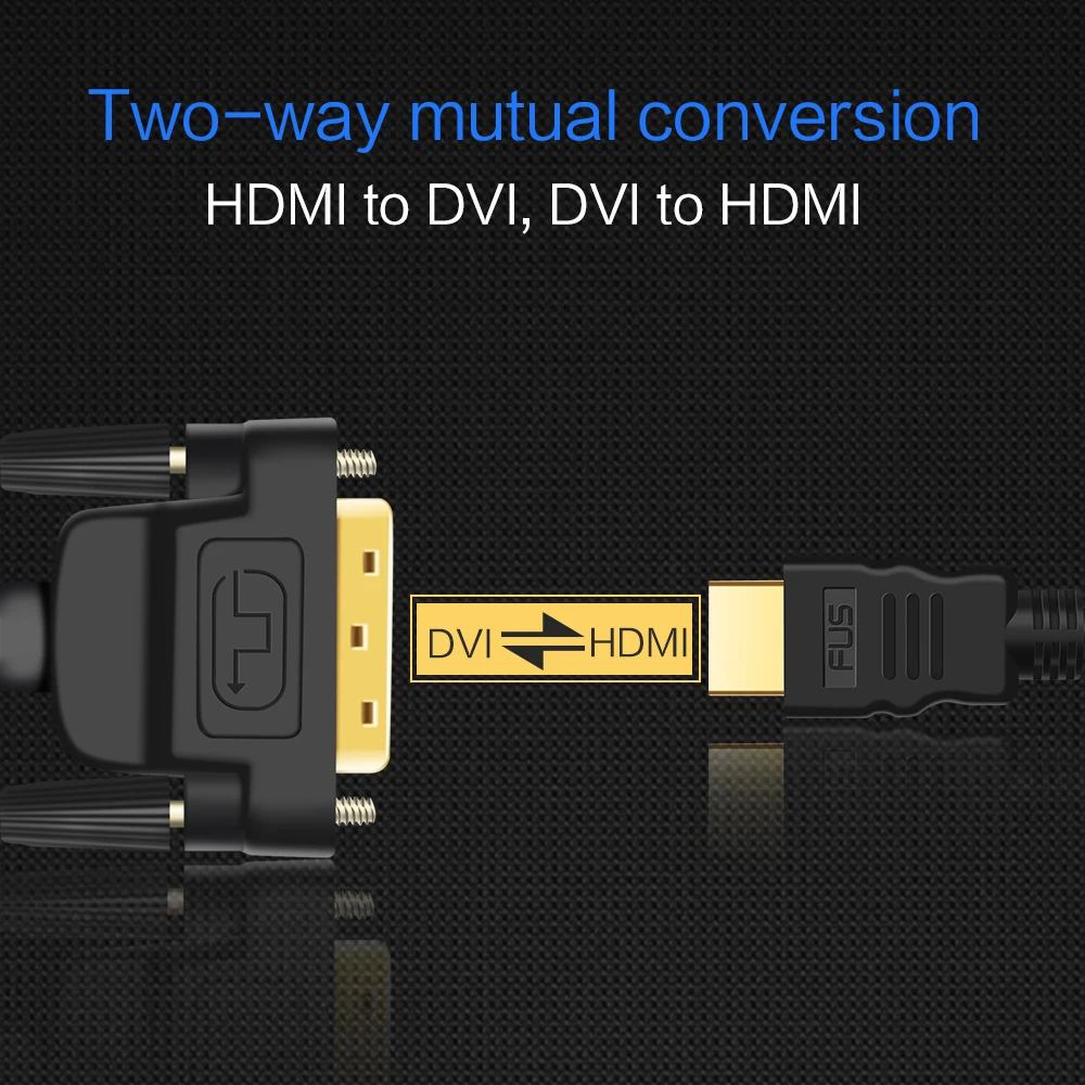 HDMI к DVI кабели Высокоскоростной 1080p адаптер 24 + 1 pin D кабель Male Maleштекер для тв