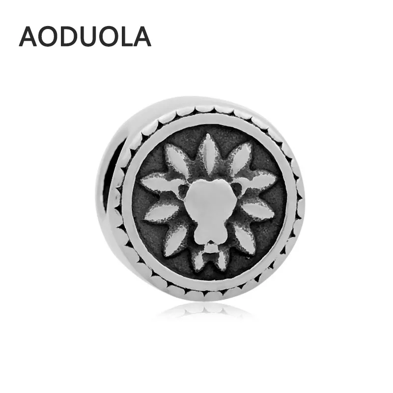 

2Pcs Lot Stainless Steel Animal Lion Silver color Spacer Beads DIY Big Hole Bead for Jewelry Making Fit For Pandora Bracelet