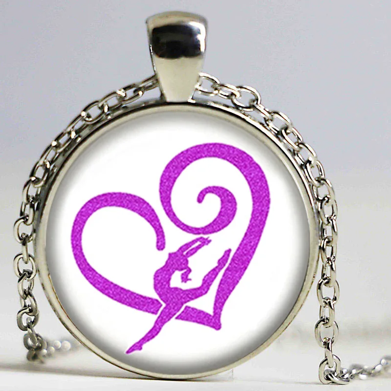 Новые Круглые Подвески I Love ожерелье с гимнастикой Sports Jewelry модный аксессуар