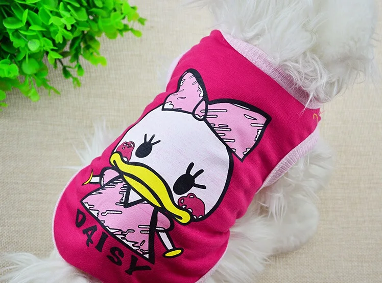 D39 New Summer Spring Pet Dog Vest breathable Cartoon duck small dog vest Puppy clothes Sleeveless T-shirt pet | Дом и сад