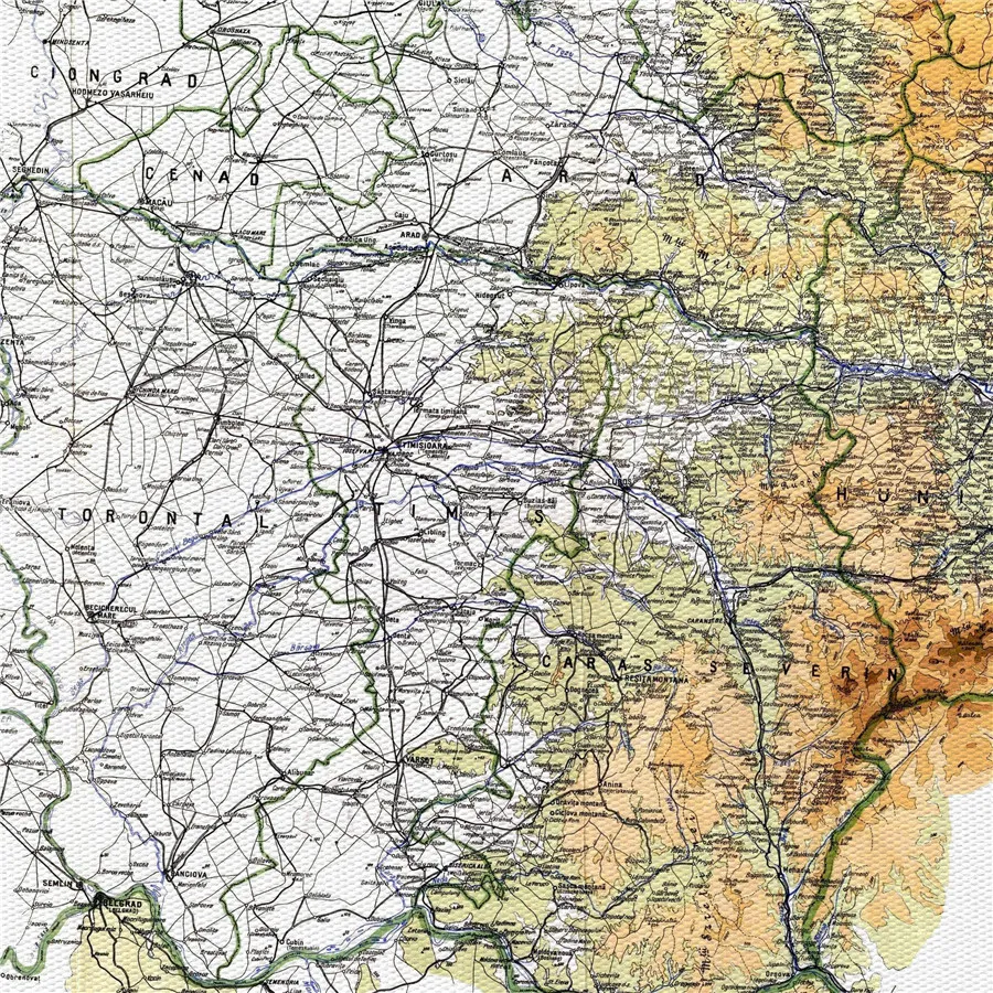 Румынская карта географический рисунок для бара кафе паба украшение дома холст