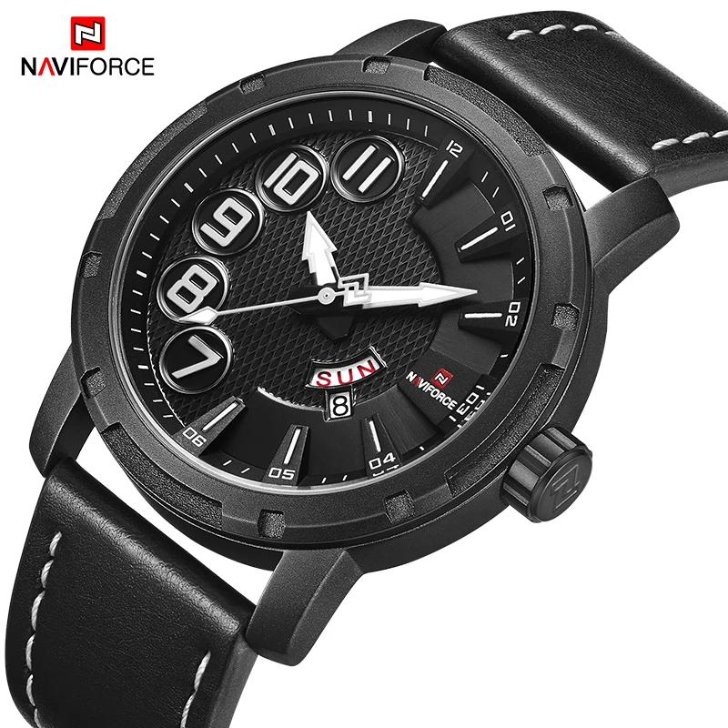 NAVIFORCE мужские топ брендовые Модные Военные часы повседневные кварцевые наручные