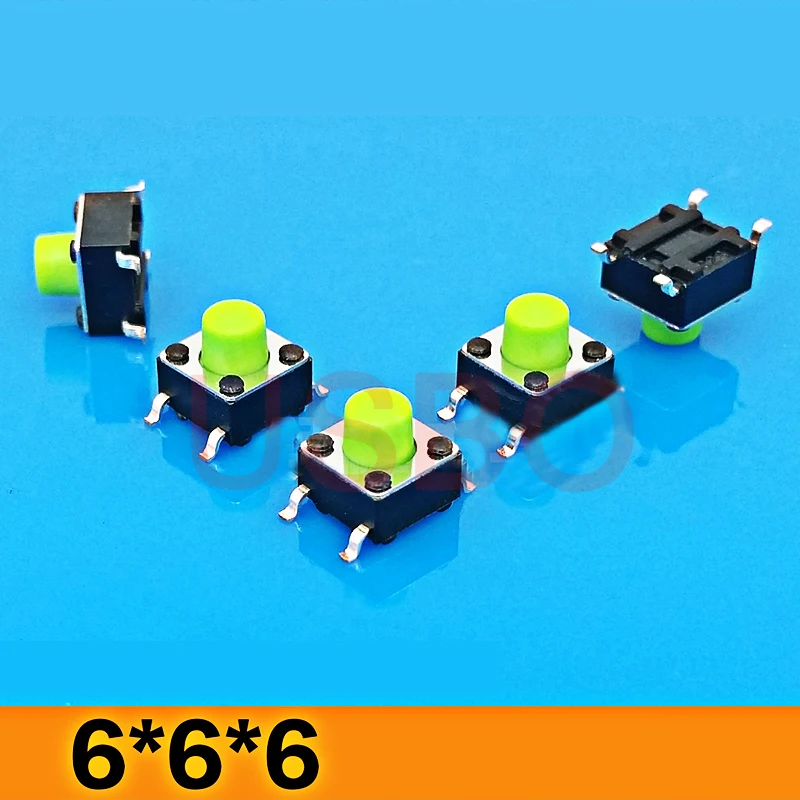 4 штырьки SMT мини ручной сенсорный выключатель SMD Такт переключатель 6*6*6 мм белый