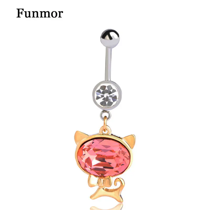 Funmor Kawaii Cat Shape пирсинг Ombligo Animal хрульный награждение для женщин девушек летние