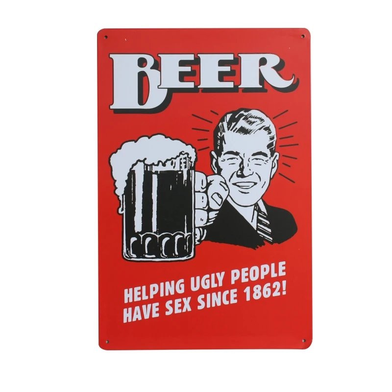 Beer helping ugly people have sex since 1862! vintage tin signs retro metal sgin the wall decoration for bar pub decor