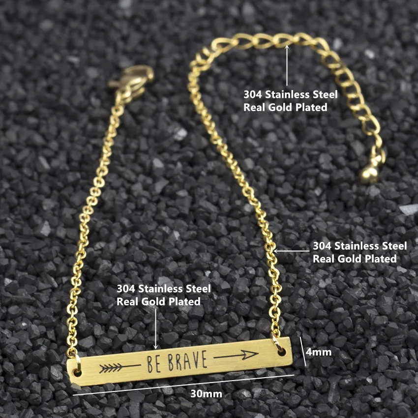 Храбрость Jewelry Нержавеющая сталь быть храбрым Браслеты для Для женщин BFF цвета: