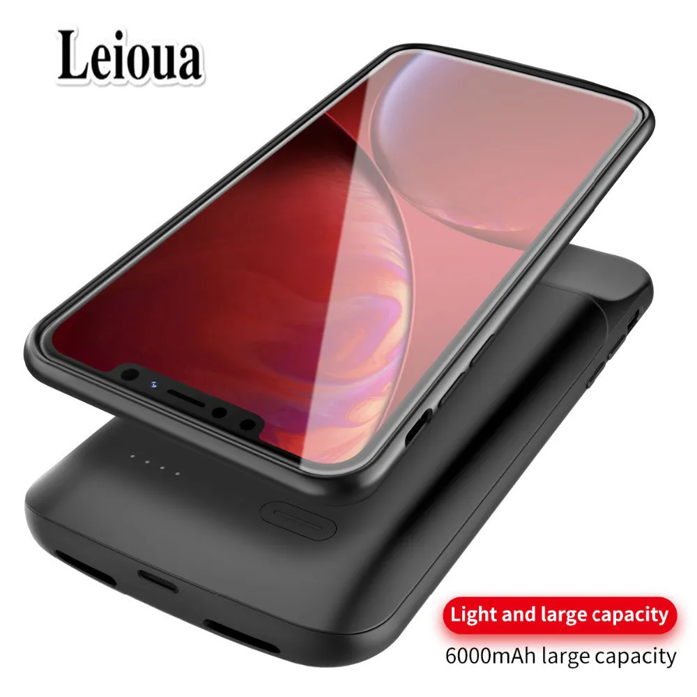Внешний аккумулятор Leioua для iPhone X XS XR Max 6 6s 7 8Plus 6000 мАч|Чехлы с аккумулятором| |