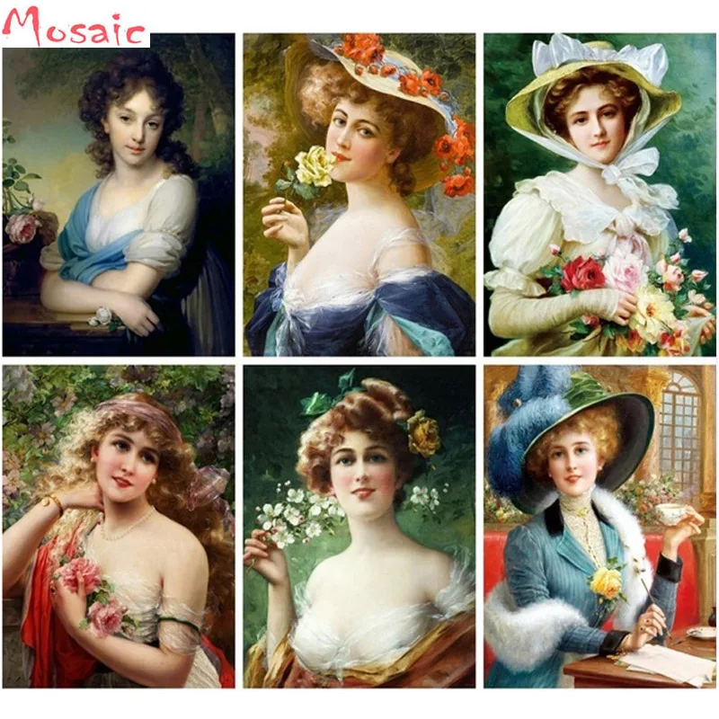 5D сделай сам алмазная живопись красивая леди вышивка на весь дисплей Алмазная