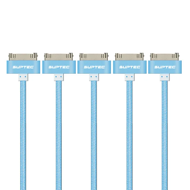 SUPTEC для iphone 4 USB Зарядное устройство кабель 30 pin USB кабель с нейлоновой оплеткой Премиум USB кабель синхронизации данных и зарядки для iphone 4s iPad 2/3/4 iPod - Цвет: Blue