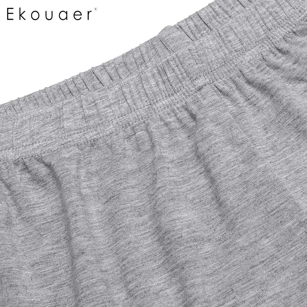 Ekouaer/женский пижамный комплект из хлопка с кружевной отделкой топ и шорты пижама