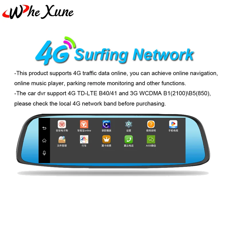 Whexune 2018 Android 5 1 Новый 8 дюймов 4G Touch ips Видеорегистраторы для автомобилей Камера