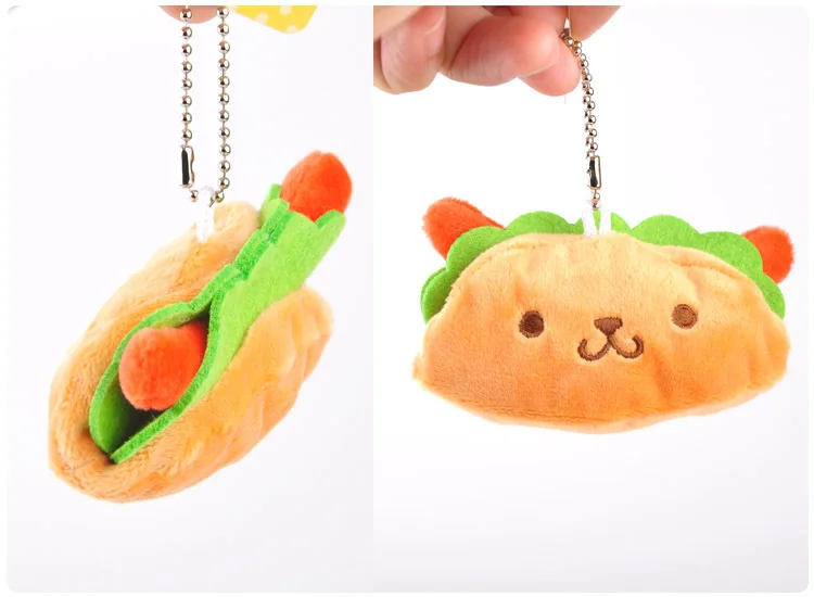 hot dog Корея гамбургер сэндвич хот-дог плюшевая Подвеска Игрушка Кукла раскладушка кукла плюшевый брелок 3 вида wj04 - Цвет: hot dog