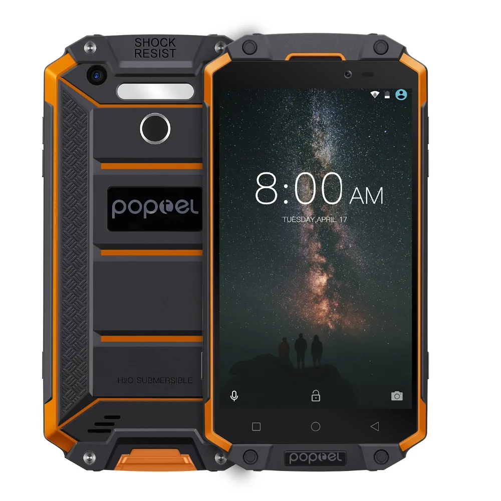 POPTEL P9000 Max 9000 мАч IP68 wateproof 5 &quotмобильный телефон FHD Android 7 0 mtk6750 восемь ядер 4 ГБ 64 13MP NFC