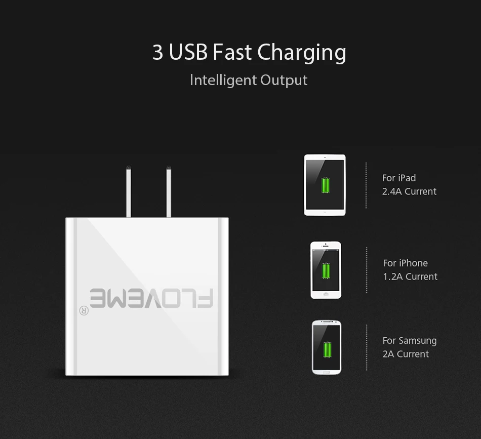 FLOVEME 5V3A светодио дный Дисплей 3 Порты USB Зарядное устройство для iPhone X Xs Макс Универсальный быстрой зарядки мобильного телефона Зарядное устройство для xiaomi huawei usb charger зарядка для телефона