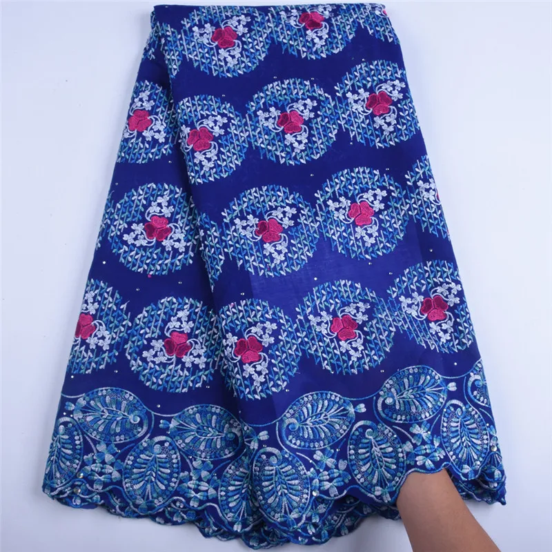 

Новый дизайн, высококачественные швейцарские вуали, кружева, швейцарская вышивка, 2019 африканская синяя сухая хлопчатобумажная кружевная т...