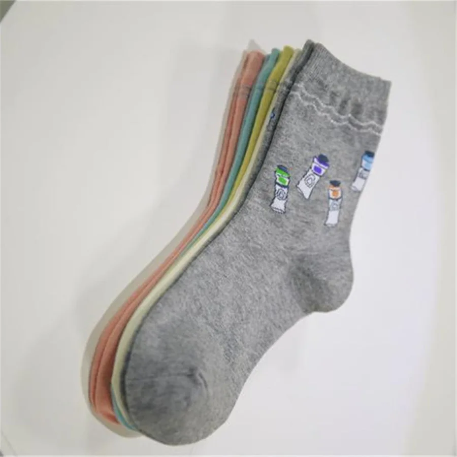 [COSPLACOOL] Новинка корейский стиль лоскутные носки со смешным рисунком модные милые