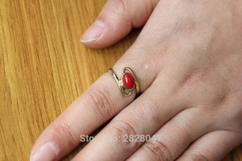 Ювелирные изделия из тибетской латуни RG308 инкрустированное красочным камнем