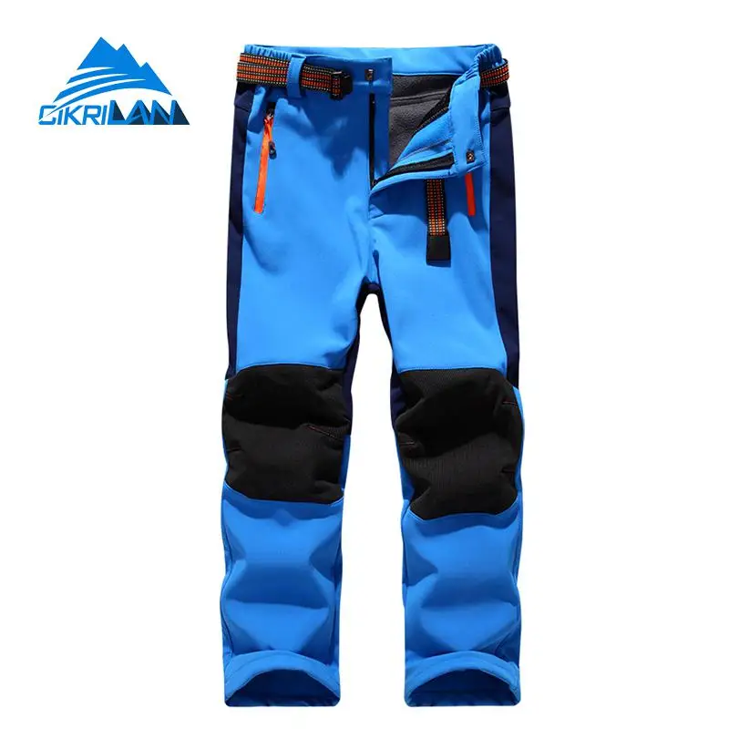 Детские Зимние непромокаемые штаны Windstopper для отдыха треккинга кемпинга мягкие